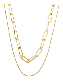 Layered Chain Necklace in Gold