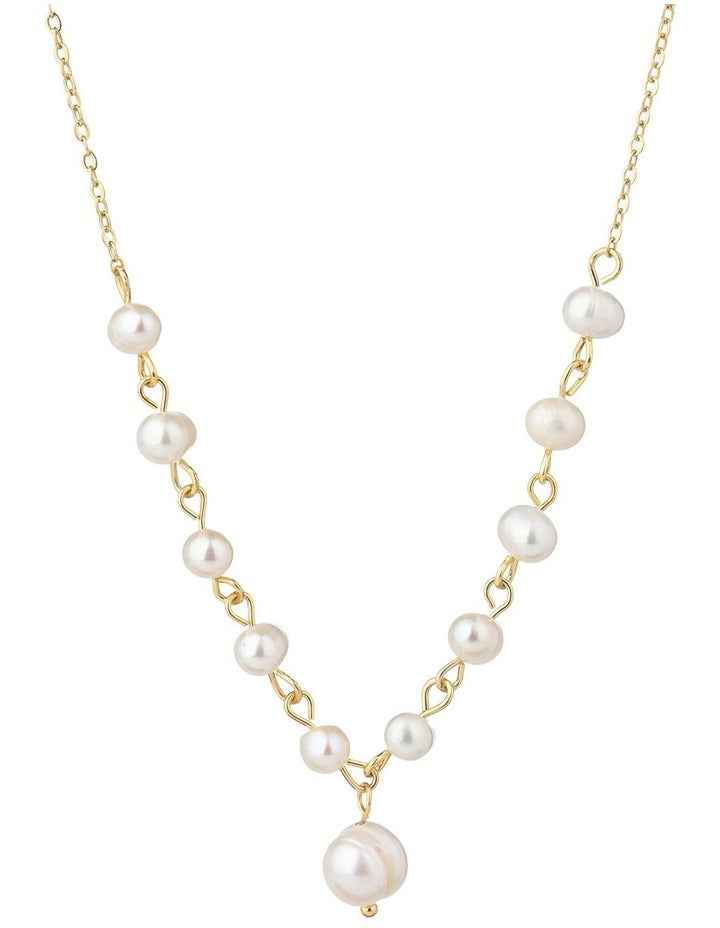 GJND009M - Fine chain pearl necklace in Gold