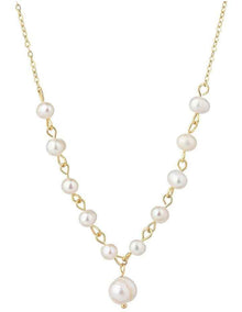 GJND009M - Fine chain pearl necklace in Gold