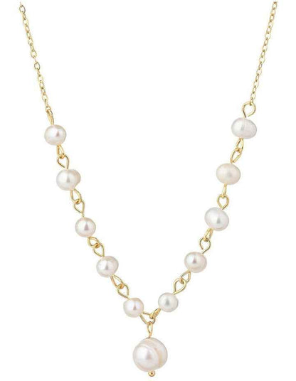 GJND009M - Fine chain pearl necklace in Gold