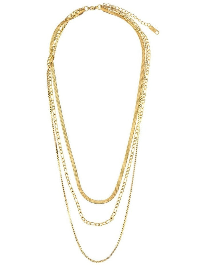 Layered Multi Chain Necklace in Gold