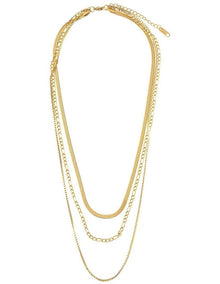 Layered Multi Chain Necklace in Gold