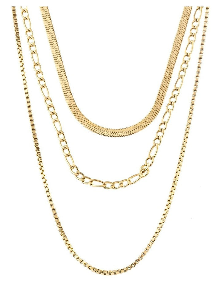 Layered Multi Chain Necklace in Gold