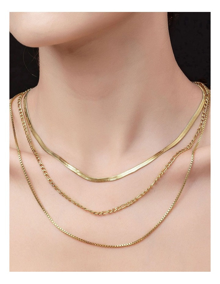 Layered Multi Chain Necklace in Gold