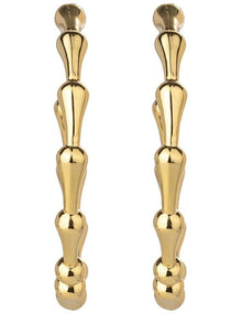 Bamboo Hoop Earrings in Gold