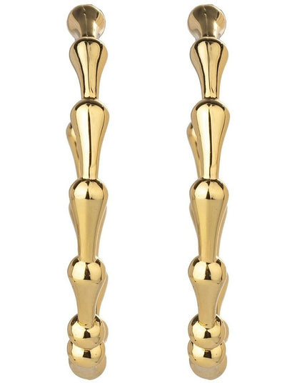 Bamboo Hoop Earrings in Gold