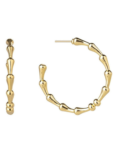 Bamboo Hoop Earrings in Gold
