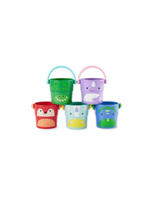 Zoo Stack & Pour Buckets Bath Toy