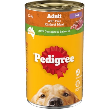 Pedigree Adult Wet Dog Food with Five Kinds of Meat Loaf Can 1.2kg