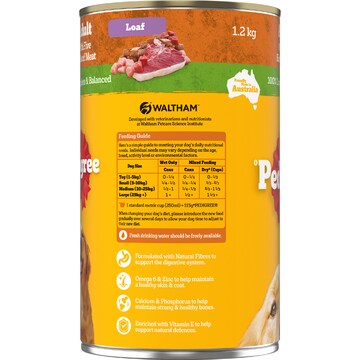 Pedigree Adult Wet Dog Food with Five Kinds of Meat Loaf Can 1.2kg