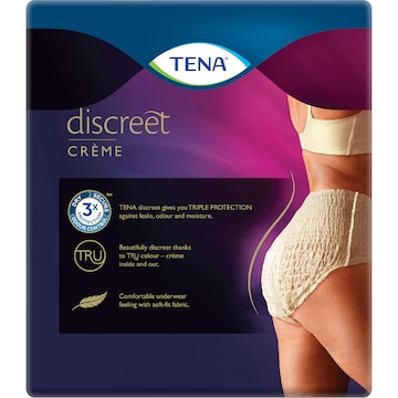TENA Incontinence Pants Discreet Women High Waist Creme Size M 9 pack