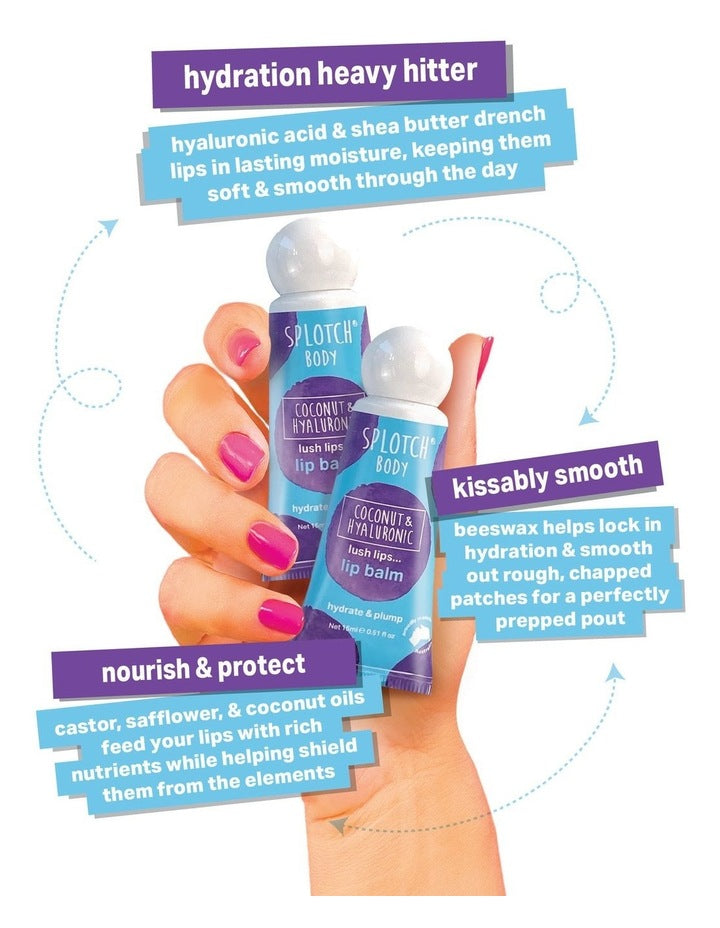 Coconut and Hyaluronic Lush Lip Balm 15g