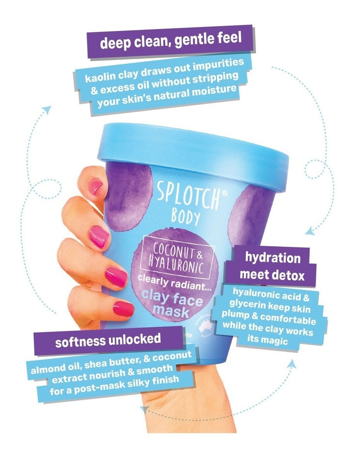 Clearly Radiant Coconut and Hyaluronic Clay Face Mask 200g