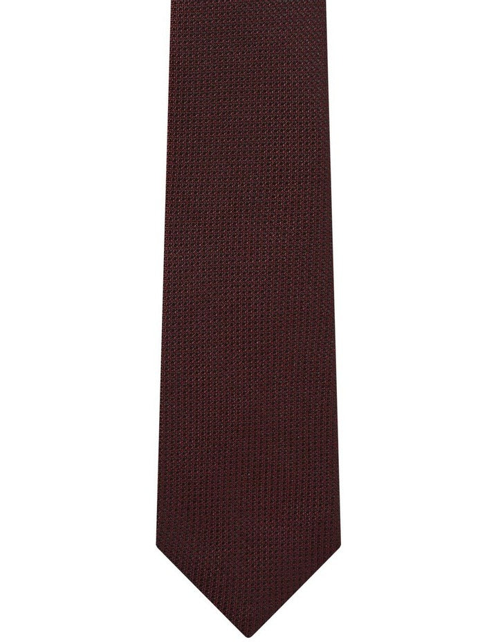 Silk Texture Tie in Burgundy