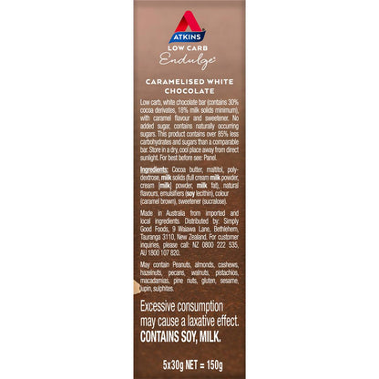 Atkins Endulge Caramelised White Chocolate Low Carb Bar 5 Pack