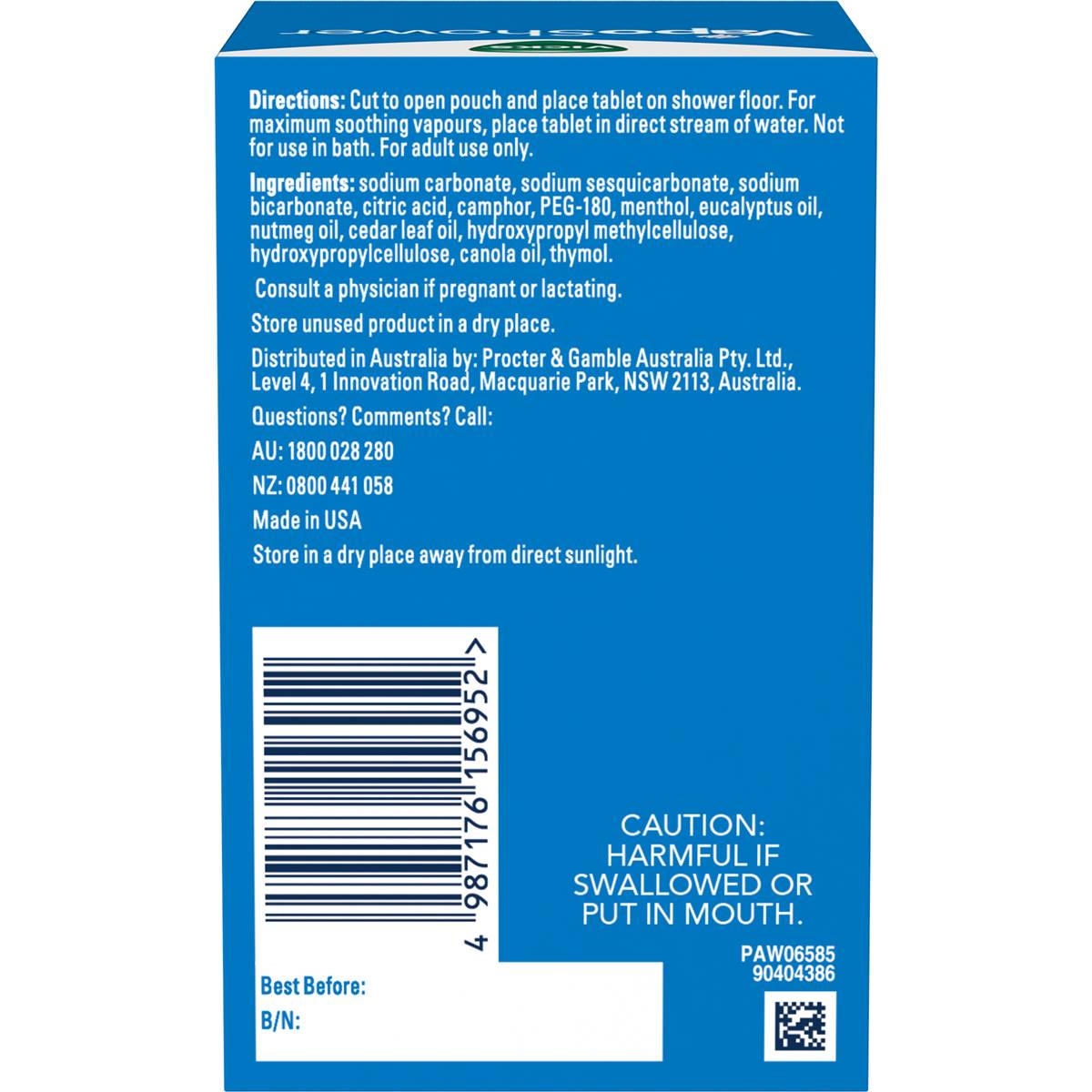 Vicks Vaposhower Tablets 5 Pack