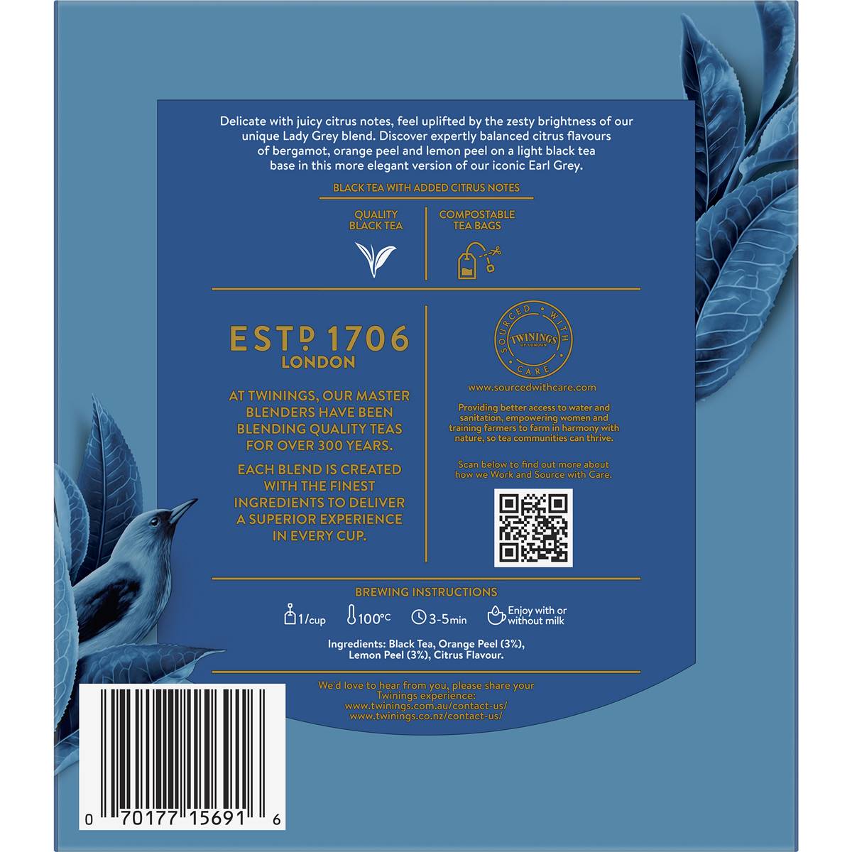 Twinings Lady Grey Tea Bags 100 Pack