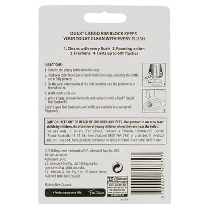 Duck Liquid Rim Block Toilet Cleaner Marine Twin Refill 2x50ml