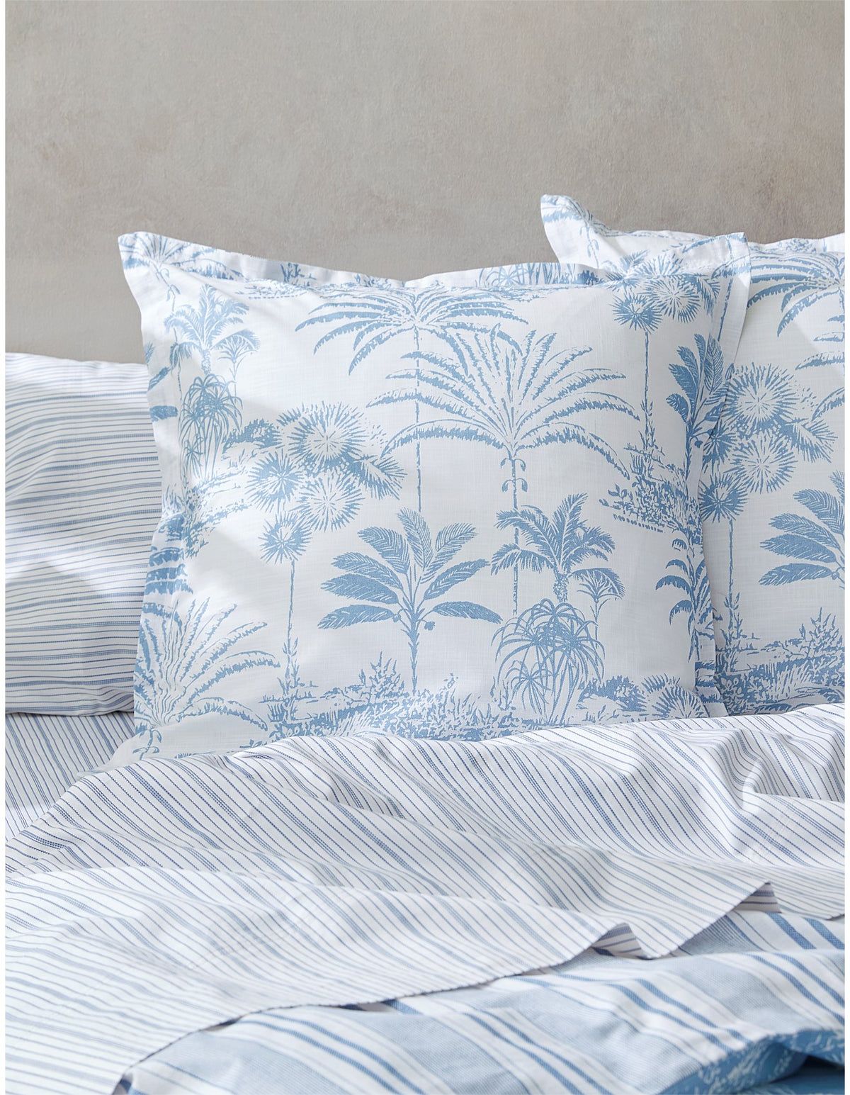 Jervis Bay European Pillowcase Powder Blue/Cream