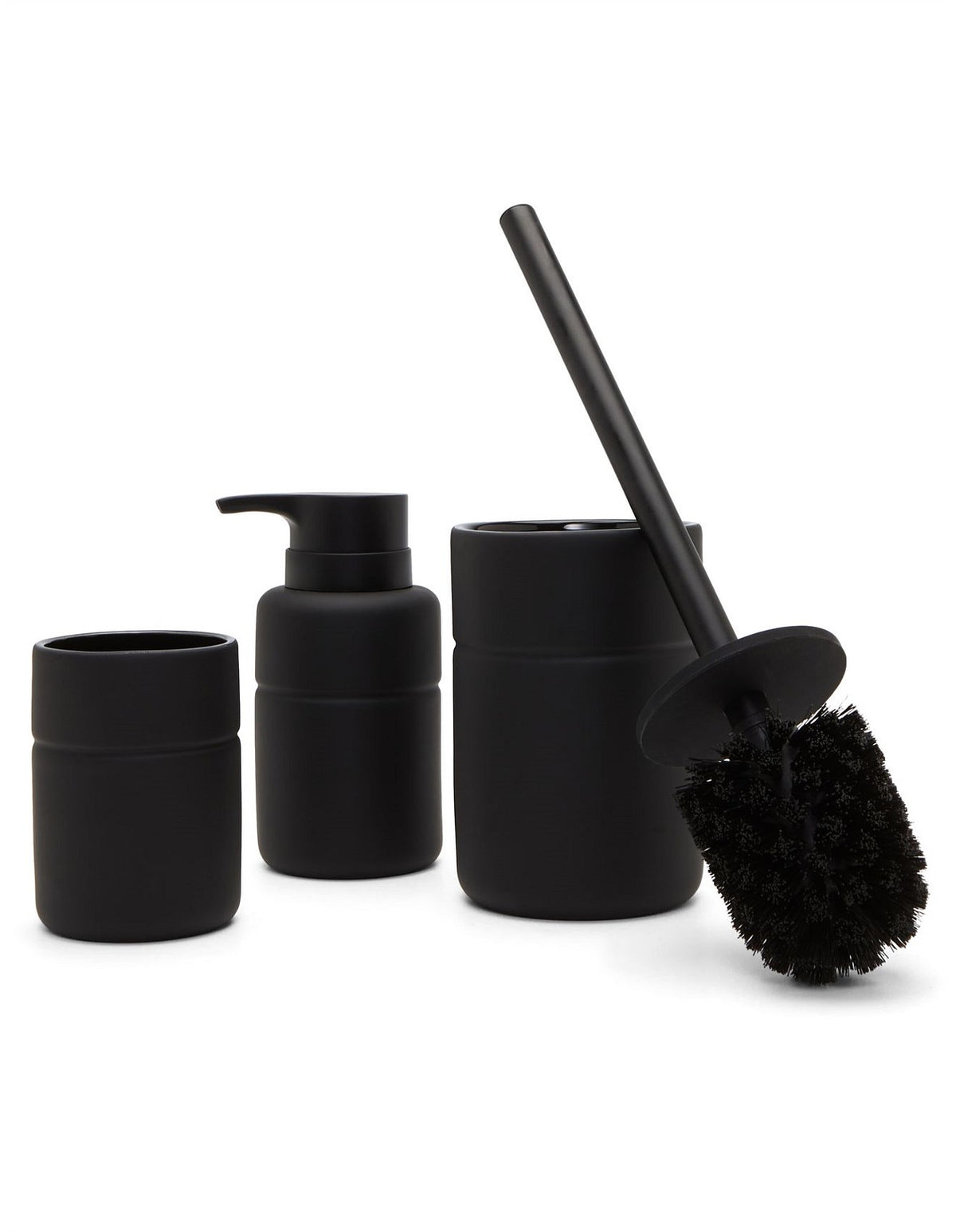 Black Soft Touch 16cm Ceramic Soap Dispenser Black