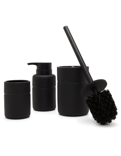 Black Soft Touch 16cm Ceramic Soap Dispenser Black