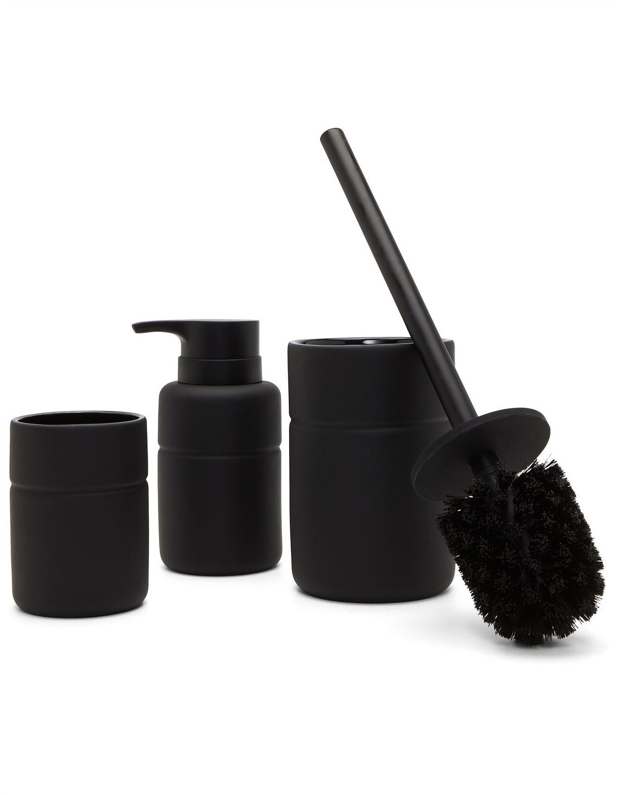Soft Touch Ceramic Toilet Brush Holder Black