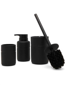 Soft Touch Ceramic Toilet Brush Holder Black