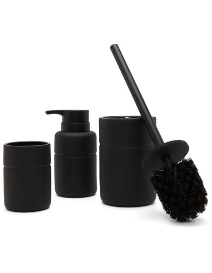 Soft Touch Ceramic Toilet Brush Holder Black
