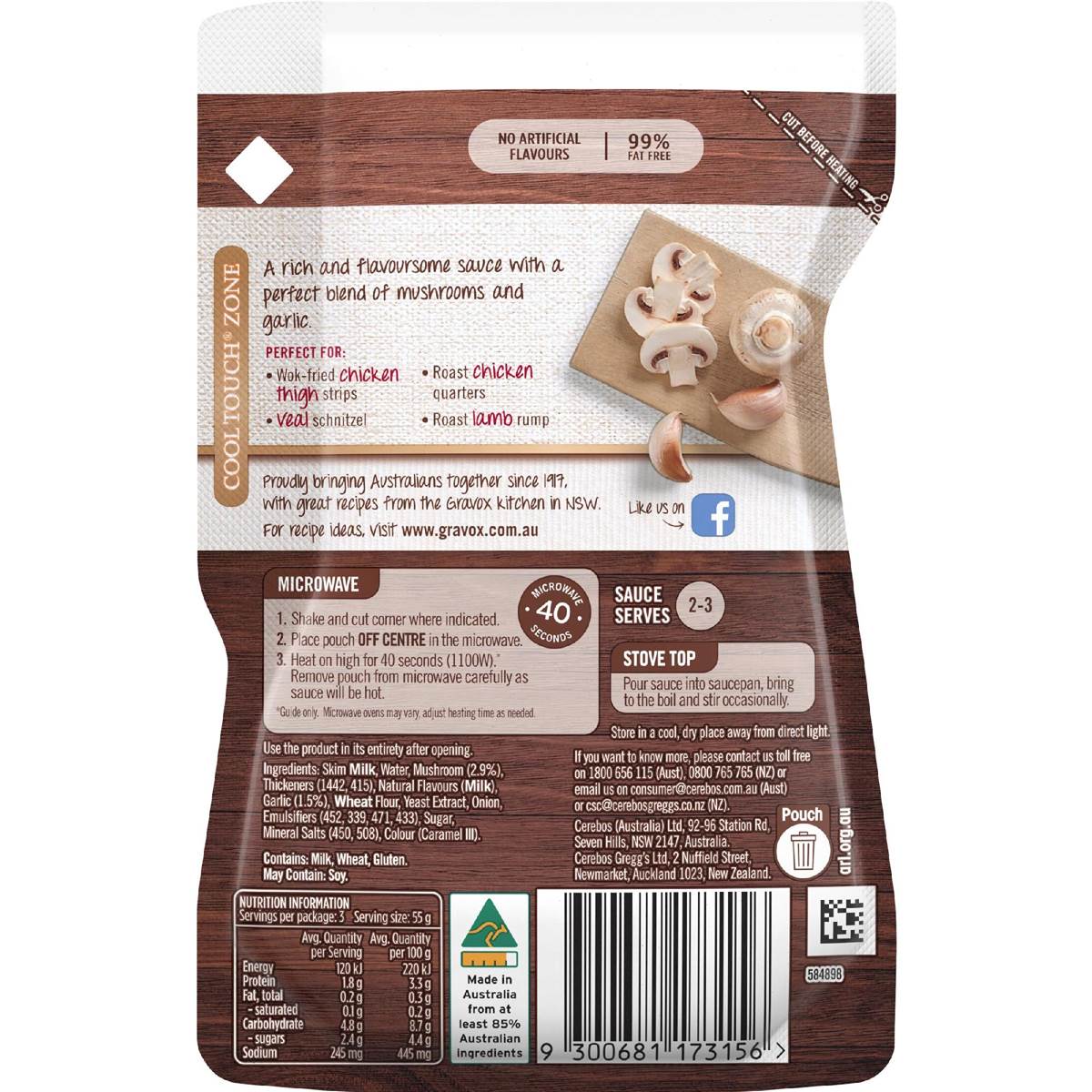 Gravox Mushroom & Garlic Sauce Liquid Pouch 165g