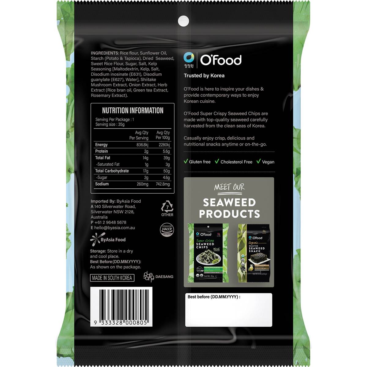 O'Food Seaweed Chips Original Chips Original 35g