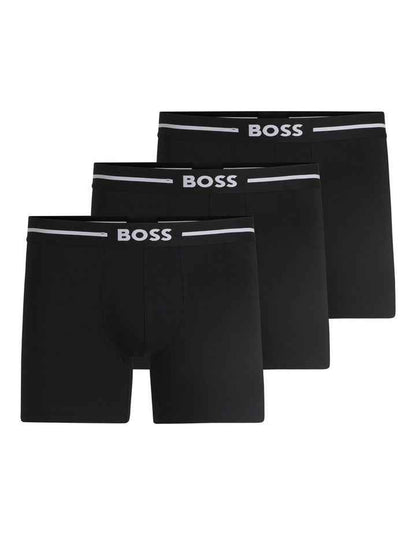 Bold Cotton Stretch Boxer Briefs 3 Pack in Black