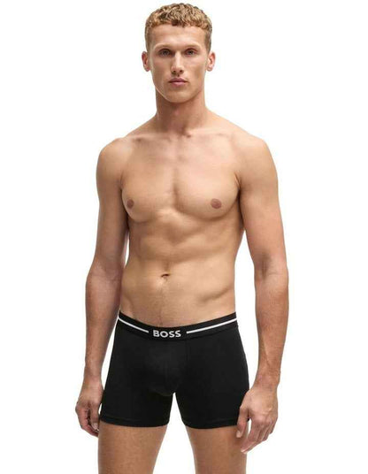 Bold Cotton Stretch Boxer Briefs 3 Pack in Black