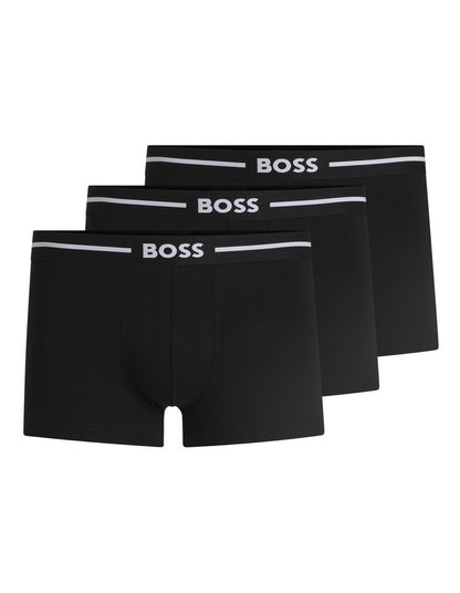 Bold Cotton Stretch Trunks 3 Pack in Black