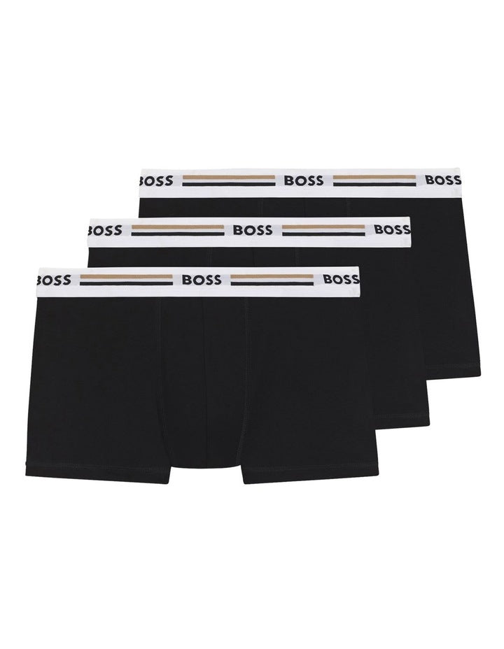 Revive Cotton Stretch Trunks 3 Pack in Black