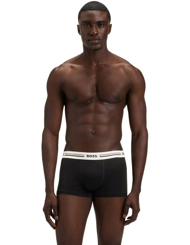 Revive Cotton Stretch Trunks 3 Pack in Black