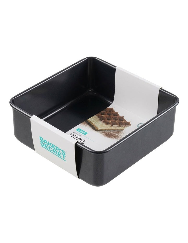 Ultimate Non-Stick Loose Base Square Cake Pan 20.5cm in Black