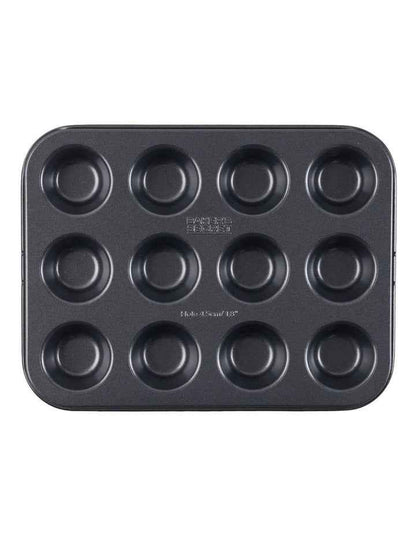 Ultimate Non-Stick 12 Cup Mini Muffin Pan 25.6x19.7cm in Black