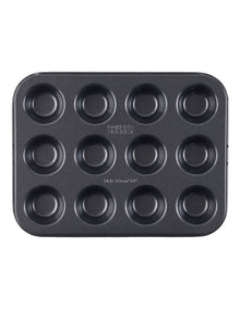 Ultimate Non-Stick 12 Cup Mini Muffin Pan 25.6x19.7cm in Black