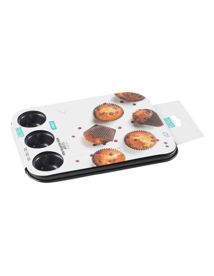 Ultimate Non-Stick 12 Cup Mini Muffin Pan 25.6x19.7cm in Black