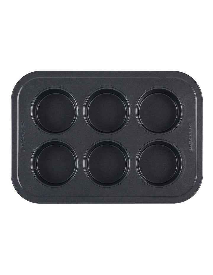 Ultimate Non-Stick 6 Cup Large Muffin Pan 37x25cm in Black