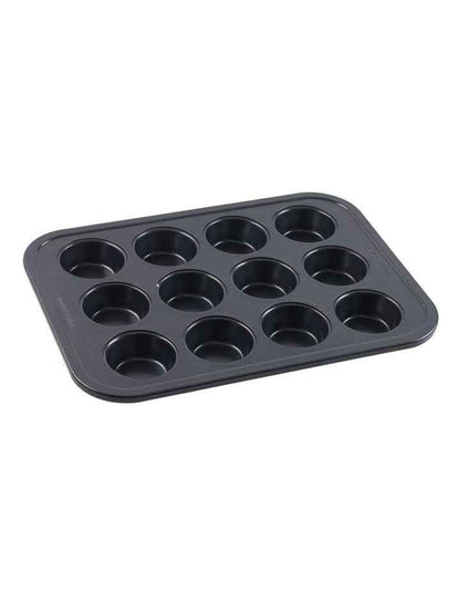 Ultimate Non-Stick 12 Cup Muffin Or Cupcake Pan 40x29cm in Black