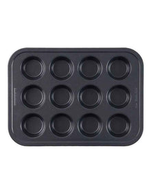 Ultimate Non-Stick 12 Cup Muffin Or Cupcake Pan 40x29cm in Black