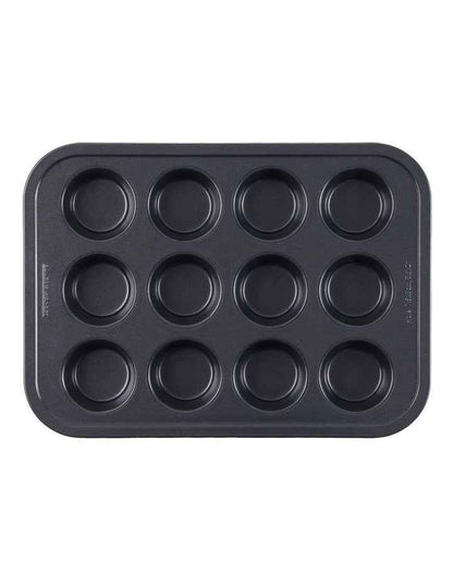 Ultimate Non-Stick 12 Cup Muffin Or Cupcake Pan 40x29cm in Black