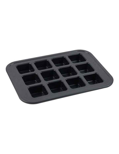 Ultimate Non-Stick 12 Cup Square Brownie Pan 40x29cm in Black