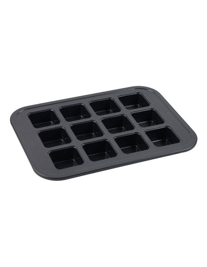 Ultimate Non-Stick 12 Cup Square Brownie Pan 40x29cm in Black