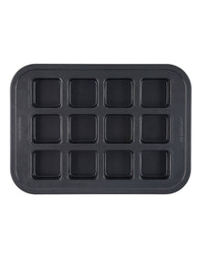 Ultimate Non-Stick 12 Cup Square Brownie Pan 40x29cm in Black