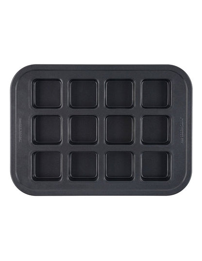 Ultimate Non-Stick 12 Cup Square Brownie Pan 40x29cm in Black