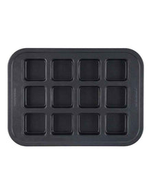 Ultimate Non-Stick 12 Cup Square Brownie Pan 40x29cm in Black