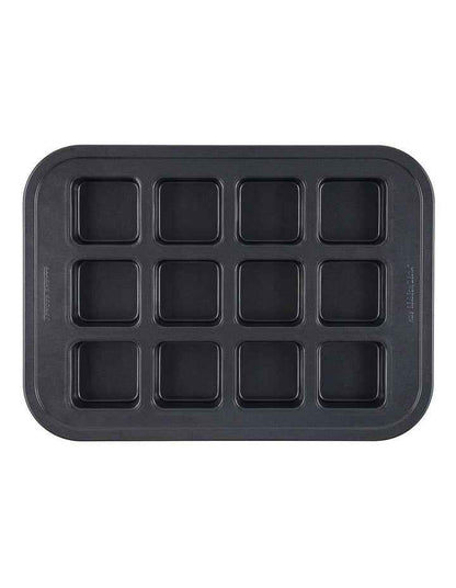 Ultimate Non-Stick 12 Cup Square Brownie Pan 40x29cm in Black