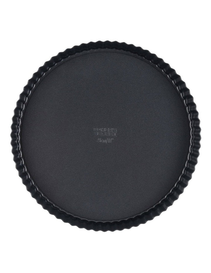 Ultimate Non-Stick Loose Base Round Tart Quiche Pan 28cm in Black